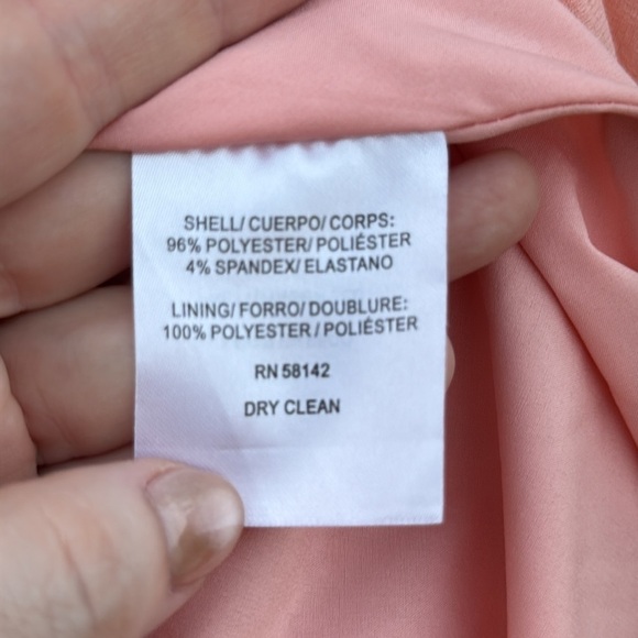 GAL MEETS GLAM Jane Tie Waist Midi Dress Coral PINK CREPE V NECK SIZE 4 - Picture 9 of 9